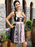 2-teiliges Midi-Dirndl mit Schürze für das Oktoberfest - Damen Dirndl-Kostüm